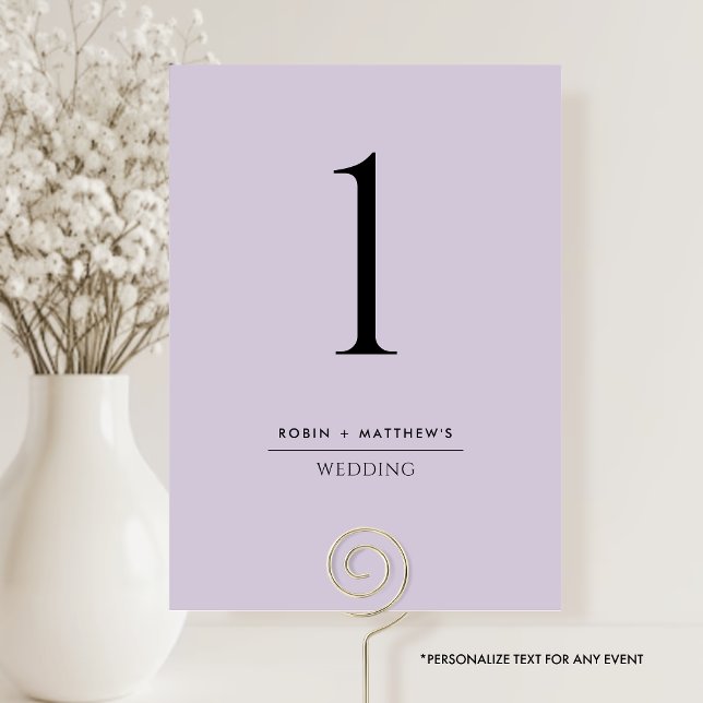 Elegant and Simple Purple Table Number (Creator Uploaded)