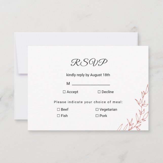 Elegant and Simple  RSVP Card (Front)