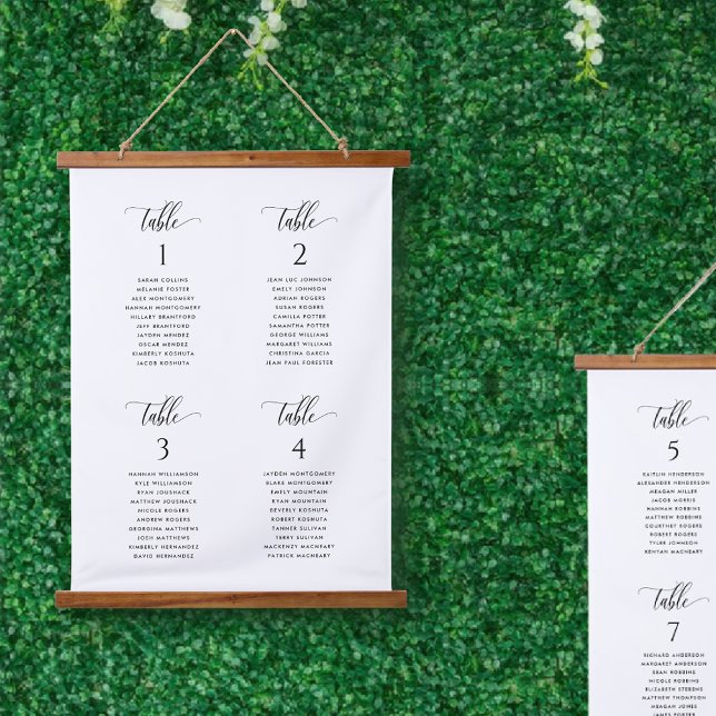 Elegant and Simple Wedding Hanging Seating Chart  Hanging Tapestry (Creator Uploaded)