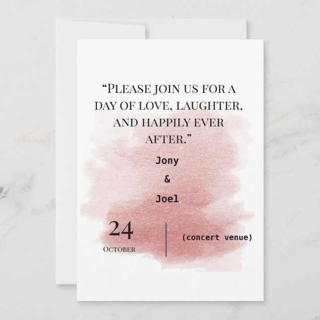 Elegant and simple wedding invitation (Front)