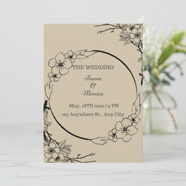 Elegant and simple wedding invitation (Standing Front)