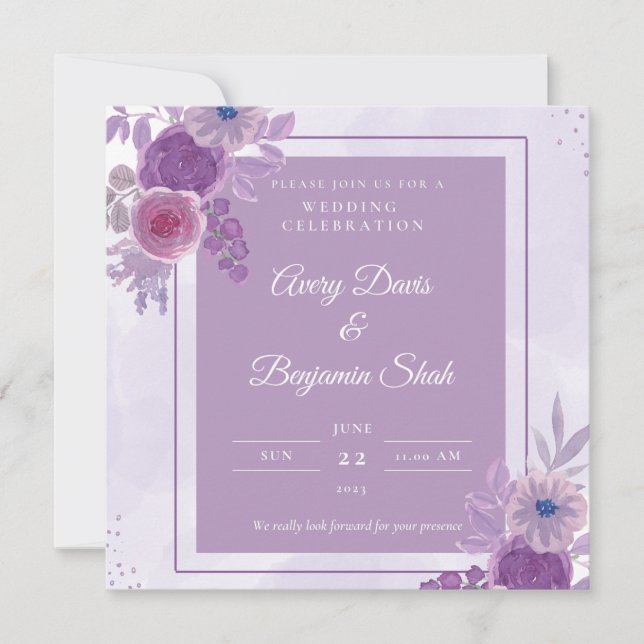 Elegant and Simple Wedding Invitation Card (Front)