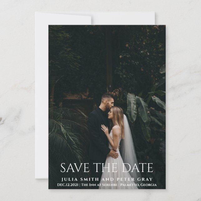 Elegant and Simple White Typography Wedding STD Invitation (Front)