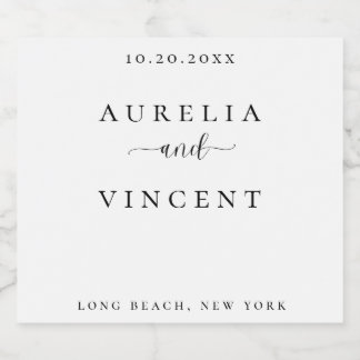 Elegant and Sleek Wedding Wine Label