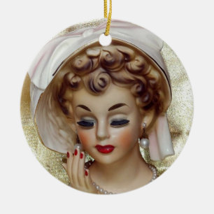 Elegant and Sophisticated Lady Head Vase Pam Fancy Ceramic Tree Decoration