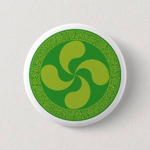 Elegant and stylish Basque cross: Lauburu, 6 Cm Round Badge