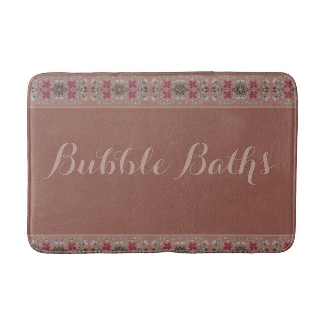 Elegant And Stylish Floral Bath Mat (Front)
