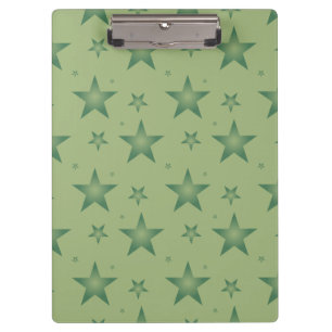 Elegant and Stylish Olive Stars on Sage Green Clipboard
