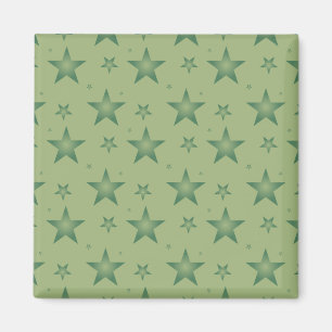 Elegant and Stylish Olive Stars on Sage Green Magnet