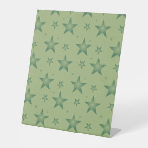 Elegant and Stylish Olive Stars on Sage Green Pedestal Sign