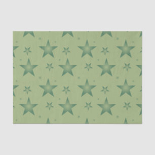 Elegant and Stylish Olive Stars on Sage Green Tissue Paper