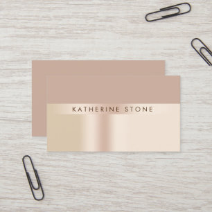 Elegant and stylish rose gold brown business card
