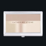 Elegant and stylish rose gold brown business card holder<br><div class="desc">Modern and simple faux rose gold design.</div>