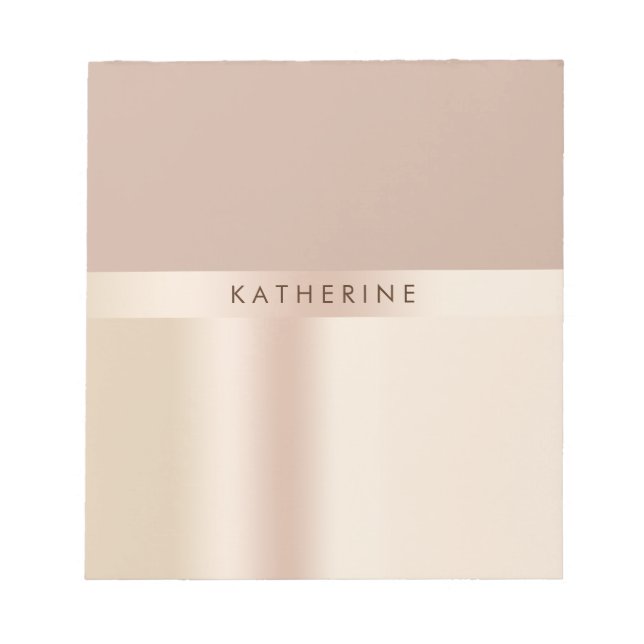 Elegant and stylish rose gold brown notepad (Front)