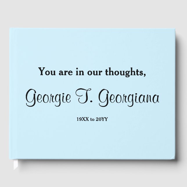 Elegant and Subdued Sympathy Guestbook (Front)