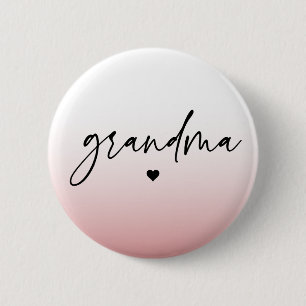 Elegant and Subtle Pink Grandma Script Gift 6 Cm Round Badge