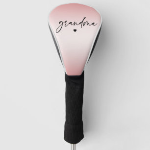 Elegant and Subtle Pink Grandma Script Gift Golf Head Cover