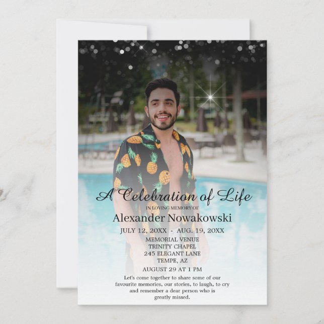 Elegant and Tasteful Funeral Celebration of Life Invitation (Front)