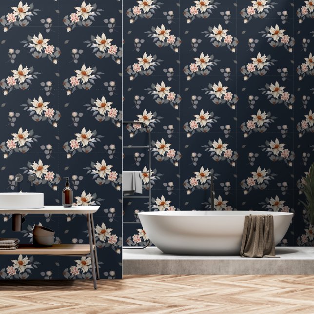 Elegant and Timeless Floral Wallpaper (Bathroom)
