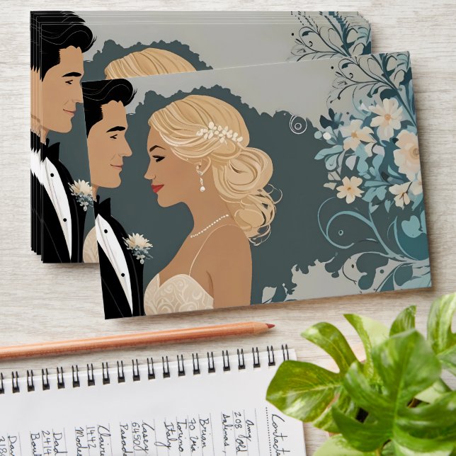 Elegant and Timeless Wedding Invitation Design Envelope (Stacked)