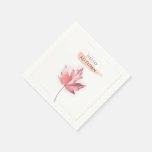 Elegant and Trendy Autumn Leaf Drawing Napkin