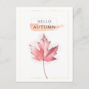 Elegant and Trendy Autumn Leaf Drawing Postcard