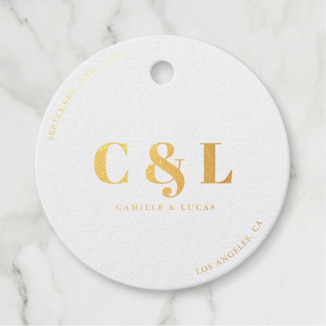 Elegant and trendy wedding  favour tags (Front)