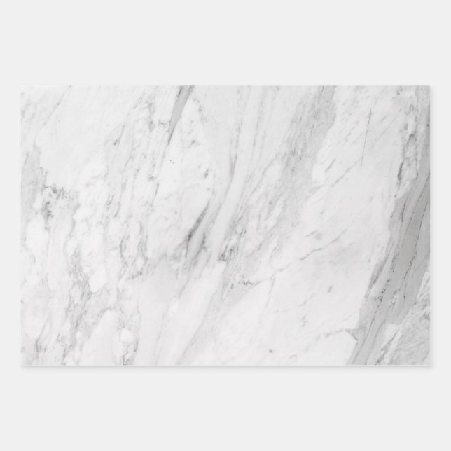 Elegant and Versatile White Marble Wrapping Paper Sheet (Front)