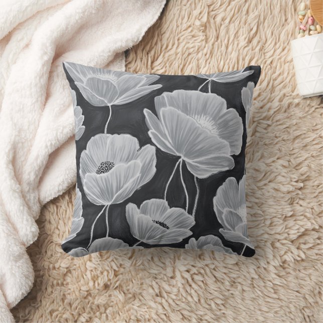 Elegant and Whimsical Poppies Cushion (Blanket)