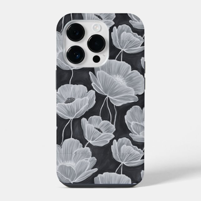 Elegant and Whimsical Poppies iPhone Case (Back)