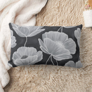 Elegant and Whimsical Poppies Lumbar Cushion