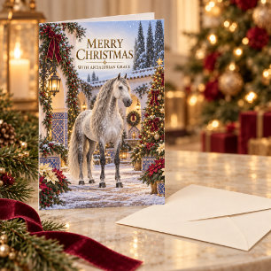 Elegant Andalusian Horse Christmas Card