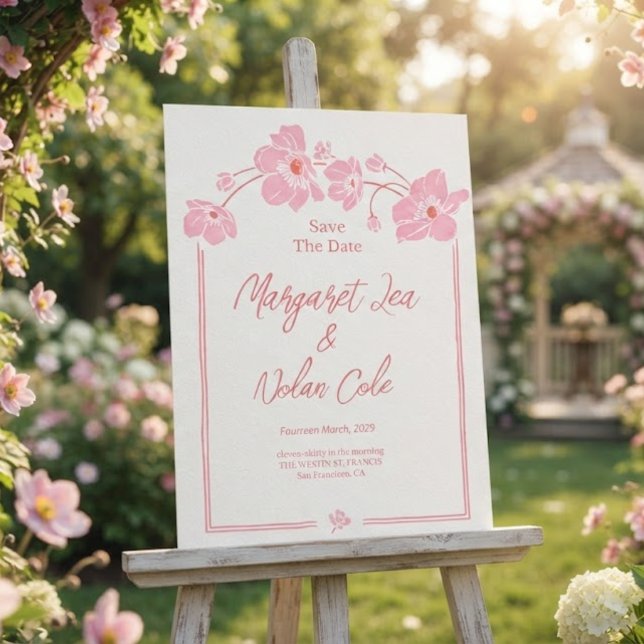 Elegant Anemone Floral Save the Date Invitation (Creator Uploaded)