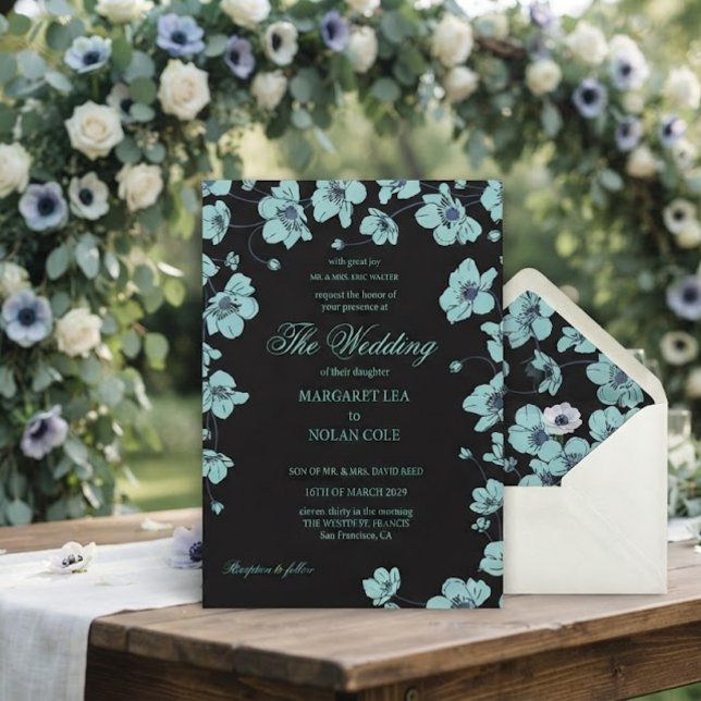 Elegant Anemone Floral Wedding Invitation (Creator Uploaded)