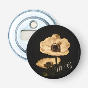 Elegant Anemone Flowers Initials Bottle Opener