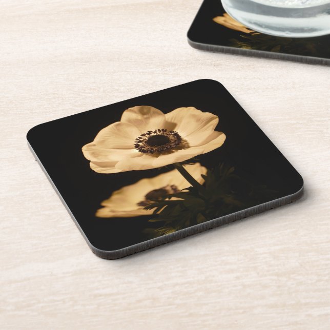 Elegant Anemone Flowers Photo Coaster (Left Side)