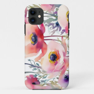 Elegant Anemone Pattern Pink and Purple Case-Mate iPhone Case