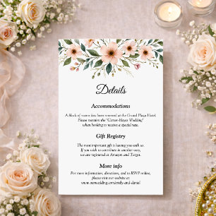 Elegant Anemone Wildflower Botanical Wedding Enclosure Card