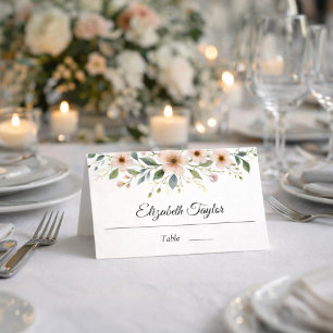Elegant Anemone Wildflower Botanical Wedding Place Card