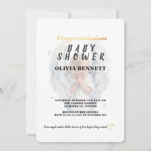 Elegant Angel Baby Shower Invitation