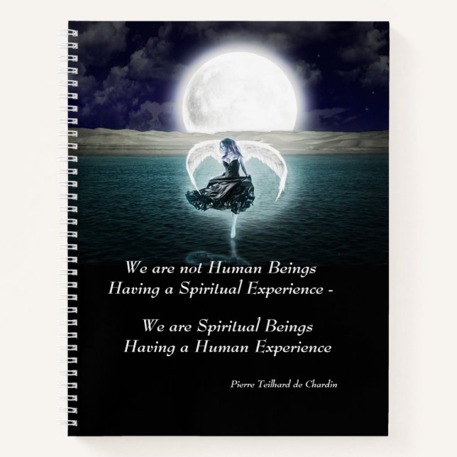 Elegant Angel Inspirational Spiritual Quote Writer Notebook (Front)