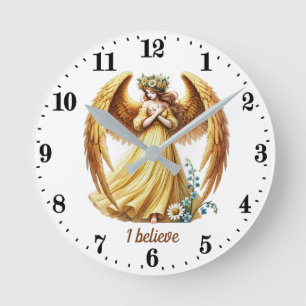 Elegant Angel lovers customisable  Round Clock