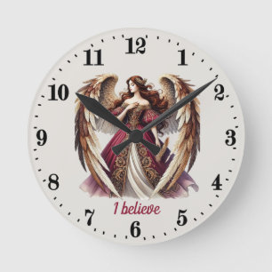 Elegant Angel lovers customisable  Round Clock