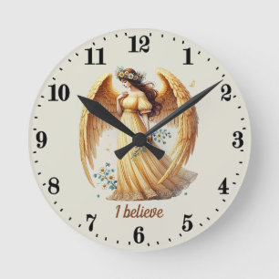 Elegant Angel lovers customisable  Round Clock