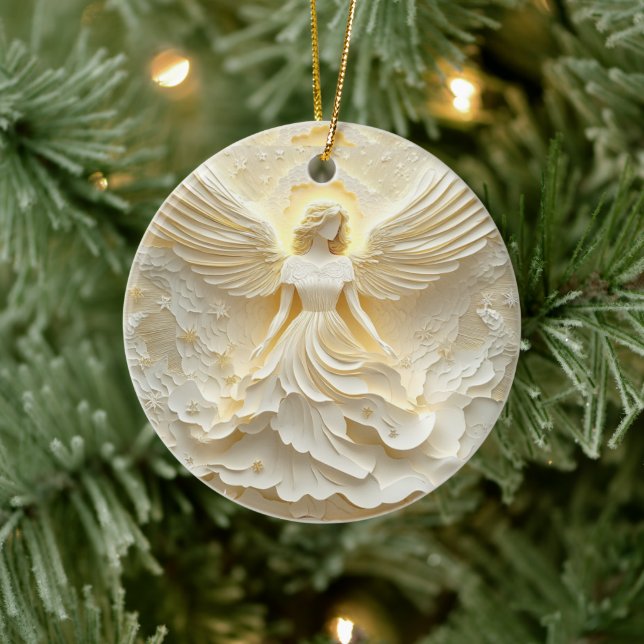 Elegant Angel of Light  Ceramic Tree Decoration (Tree)