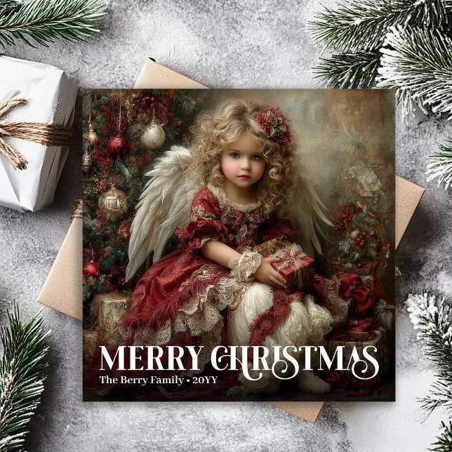 Elegant Angelic Victorian Holiday Christmas Card (Elegant Angelic Victorian Holiday Christmas Card)