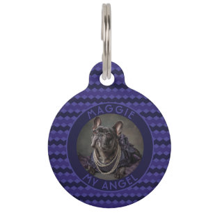 Elegant Animal Lover Gift Chevron Pattern Pet Tag