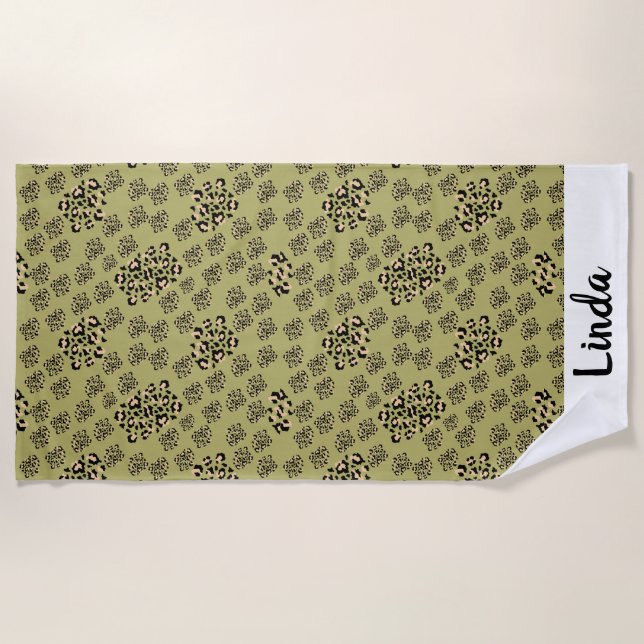 elegant animal print beach towel (Front)