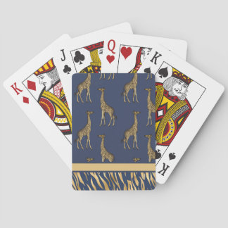 Elegant Animal Print Blue Modern  Playing Cards