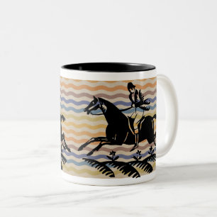 Elegant Animal Sports for Equestrian Enthusiasts Two-Tone Coffee Mug